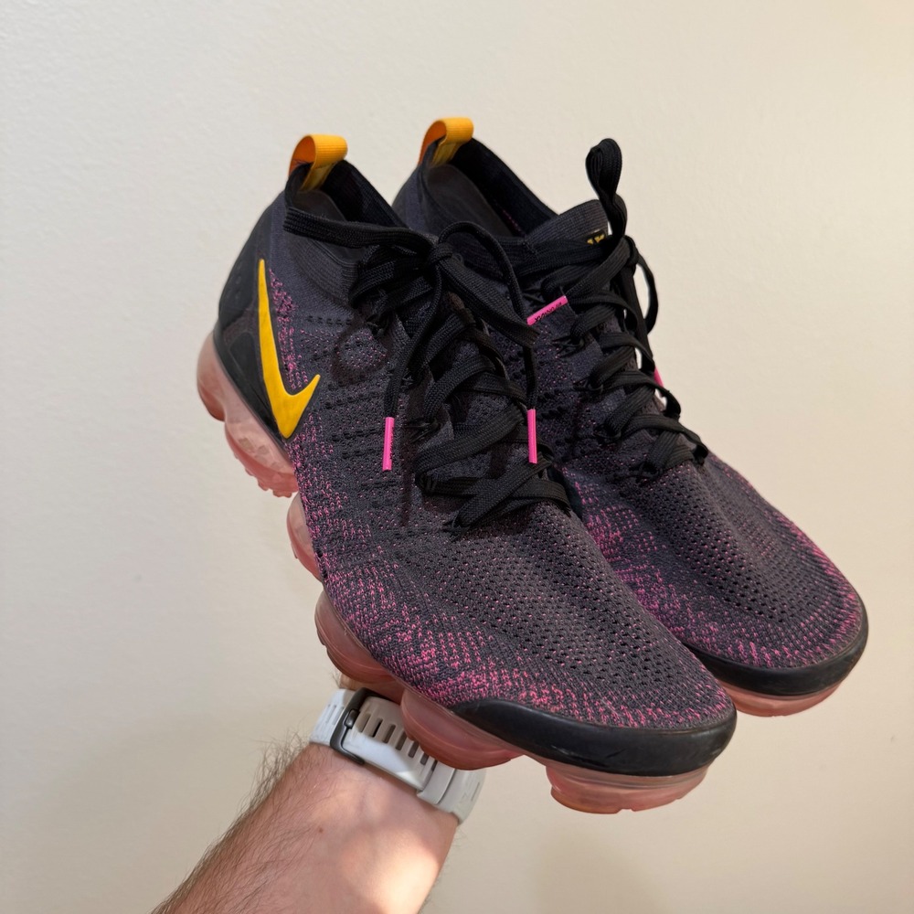 Nike Air VaporMax 2.0 Flyknit Black Laser Orange Pink 942842-008 Mens 13